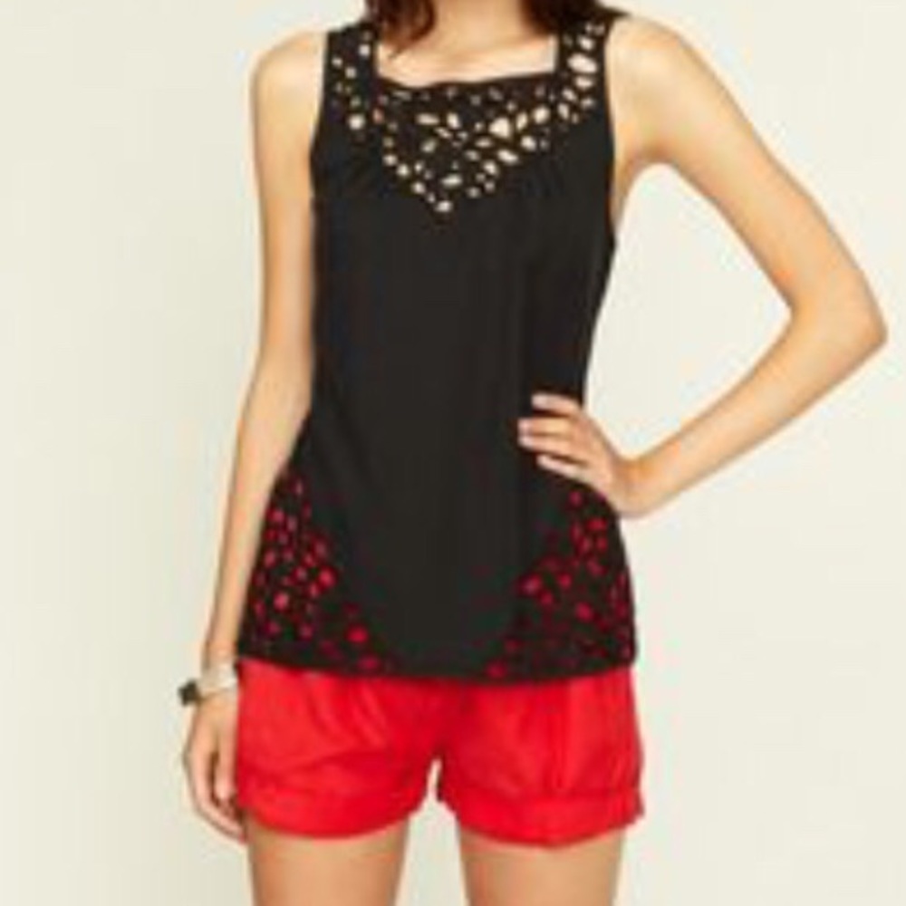 Catherine malandrino silk sleeveless black tank